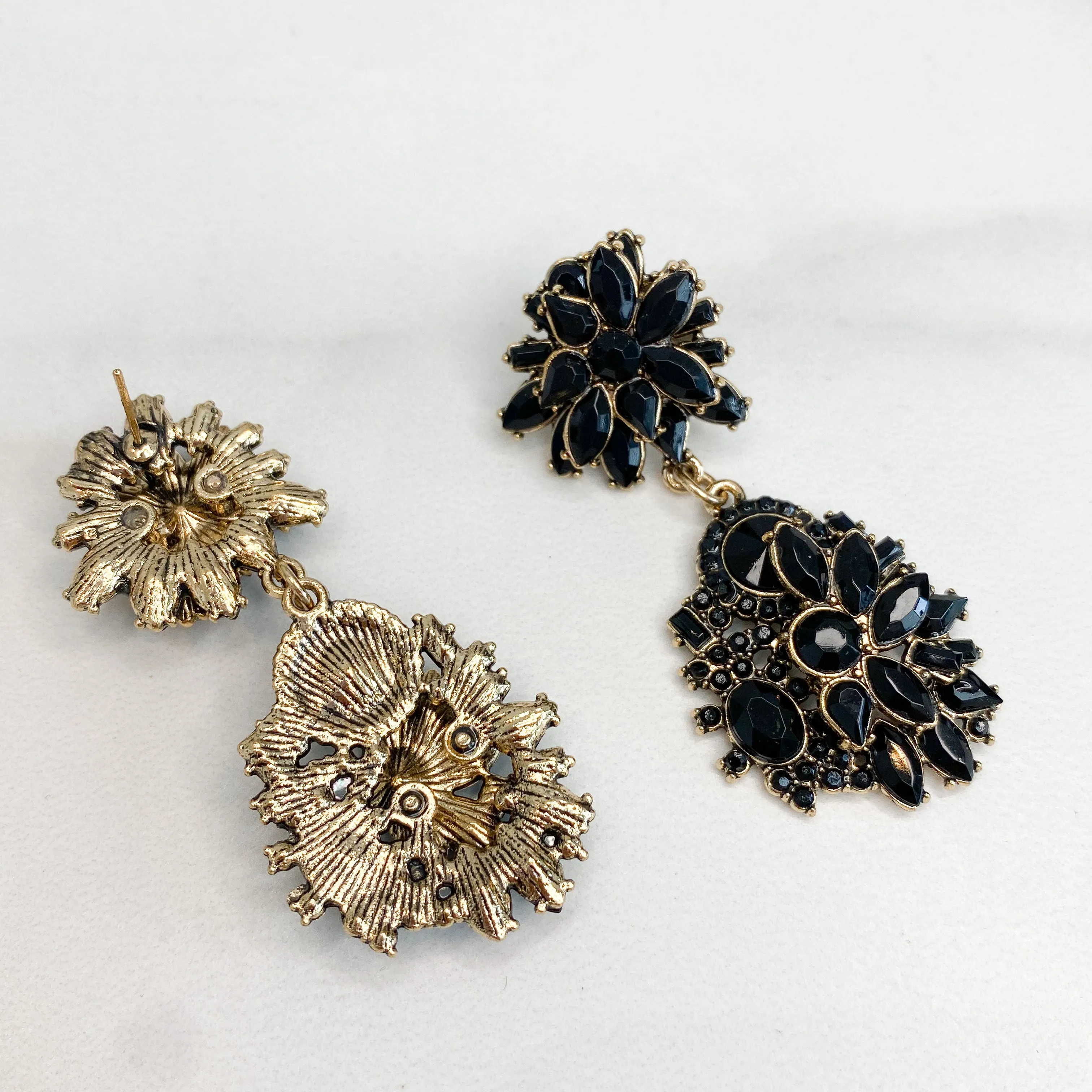 ELLA Black & Gold Drop Earrings