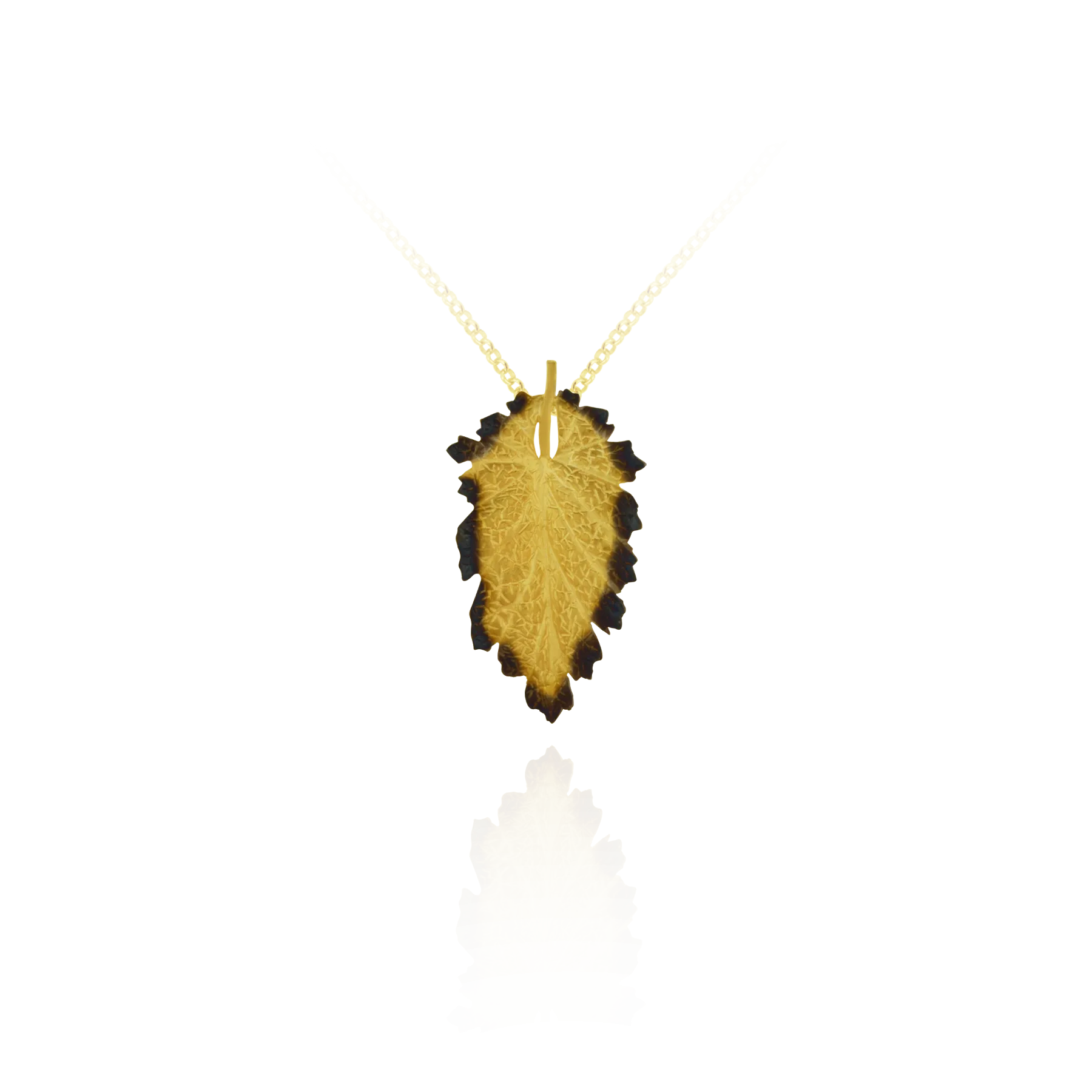 Ember Glowing Leaf Pendant