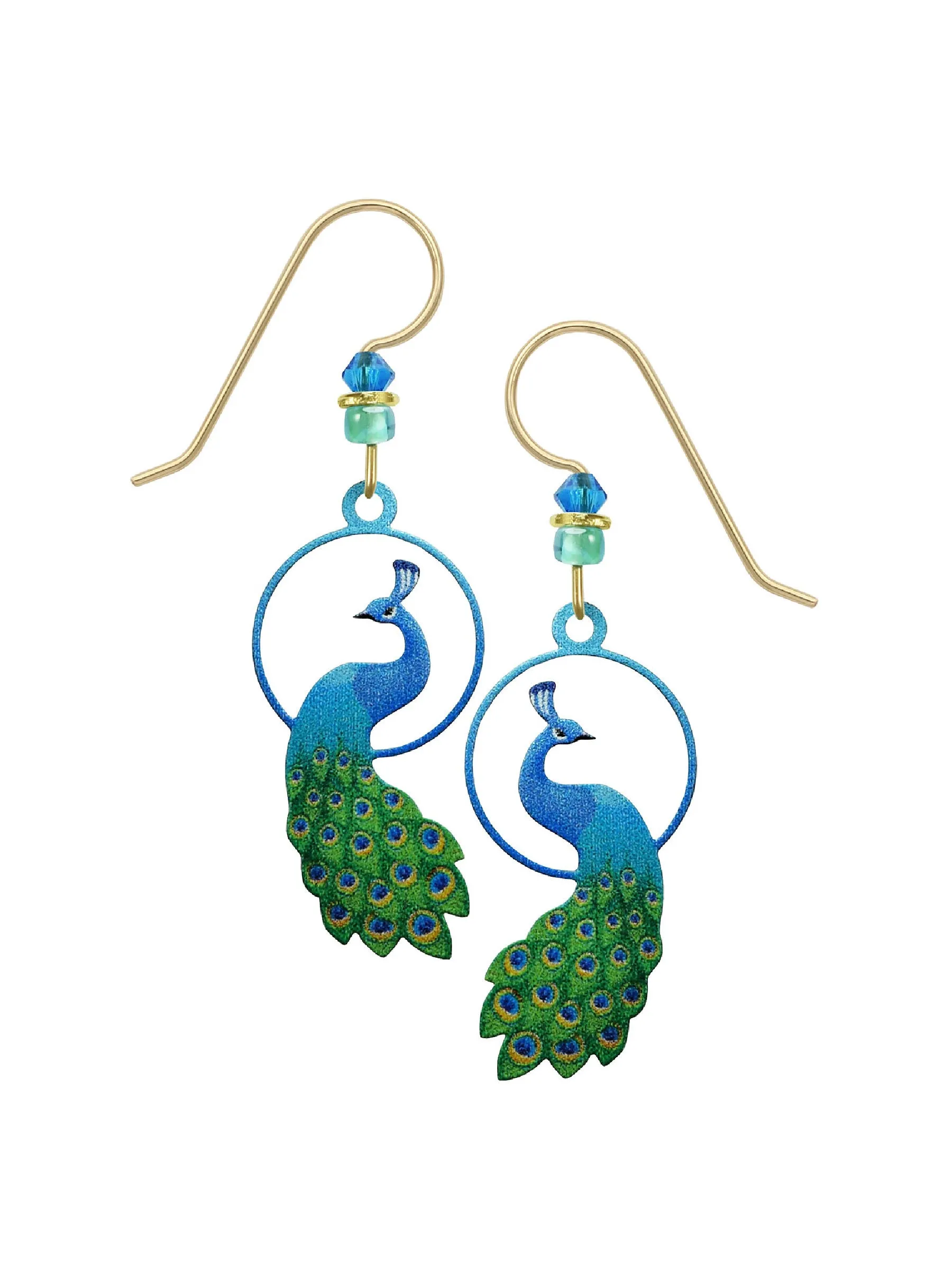 Encircled Peacock Dangles by Sienna Sky