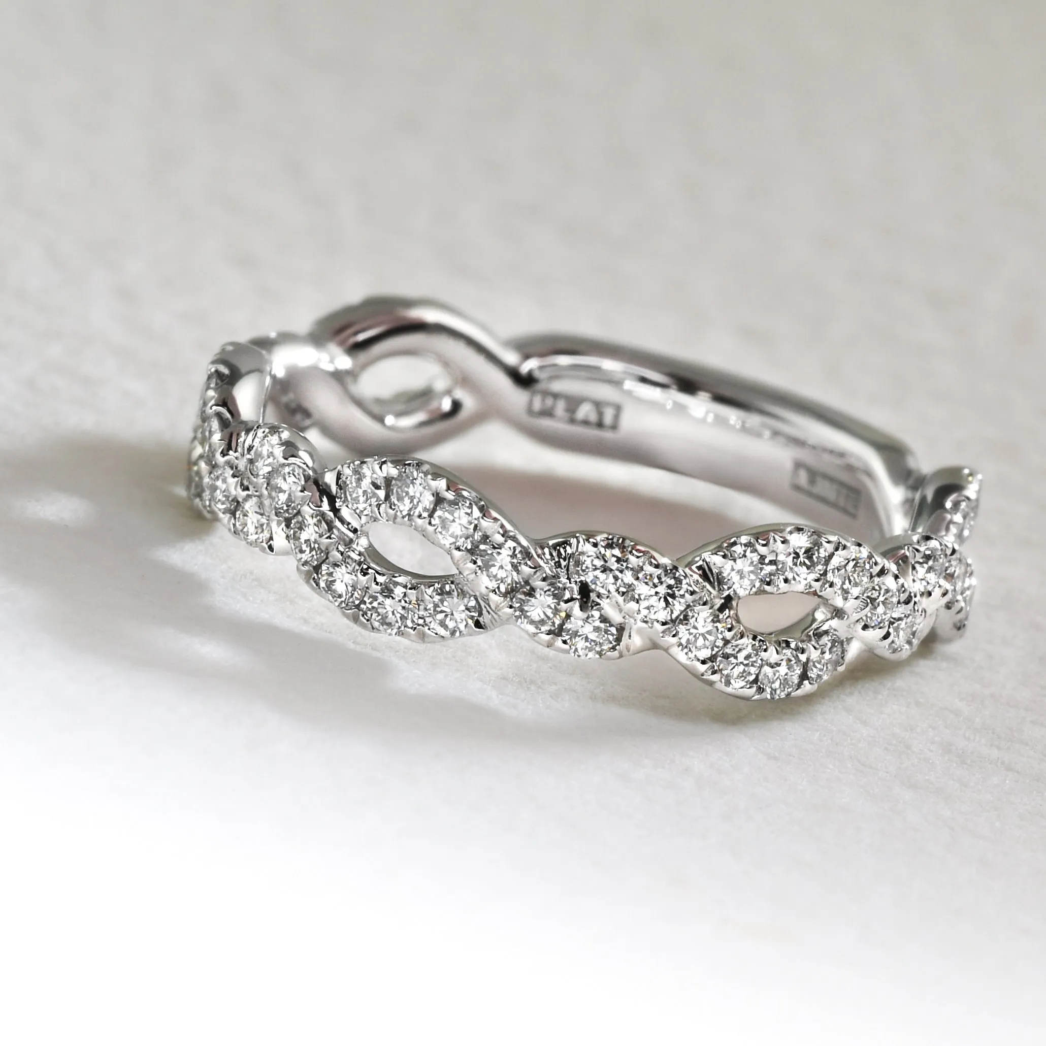 Entwined Diamond Band In Platinum