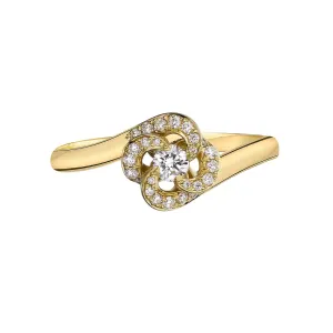 Entwined Petal10 Engagement Ring - 18ct Yellow Gold & 0.24ct Diamond