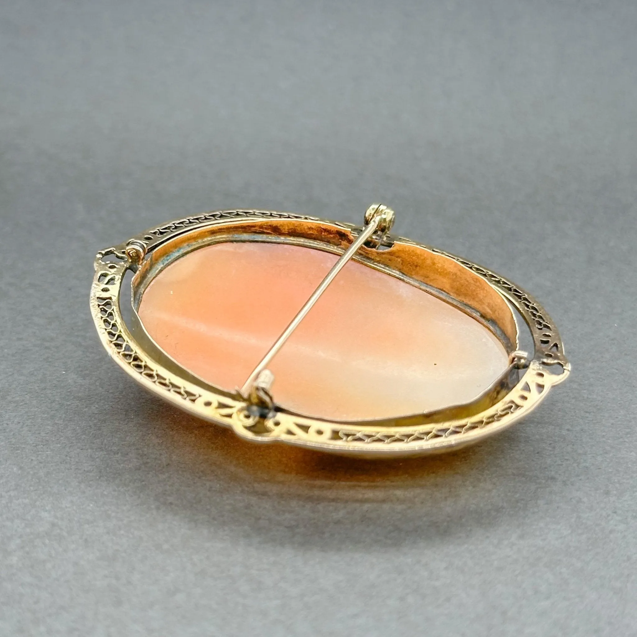 Estate 10K Y Gold 54mm Cameo Pin