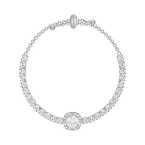 Female's Exquisite Silver Diamond Bracelet