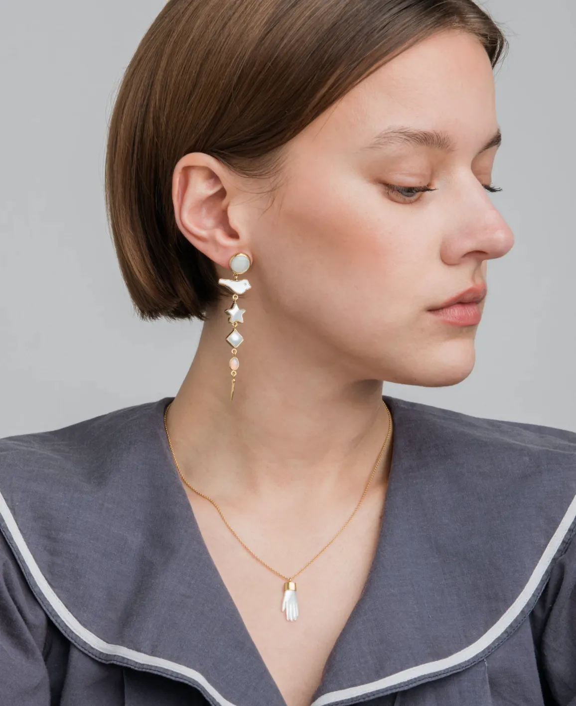 Five Charm With Victoria Drop Earrings