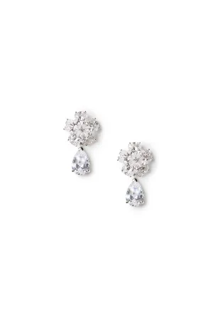 Floral Drop Crystal Earrings