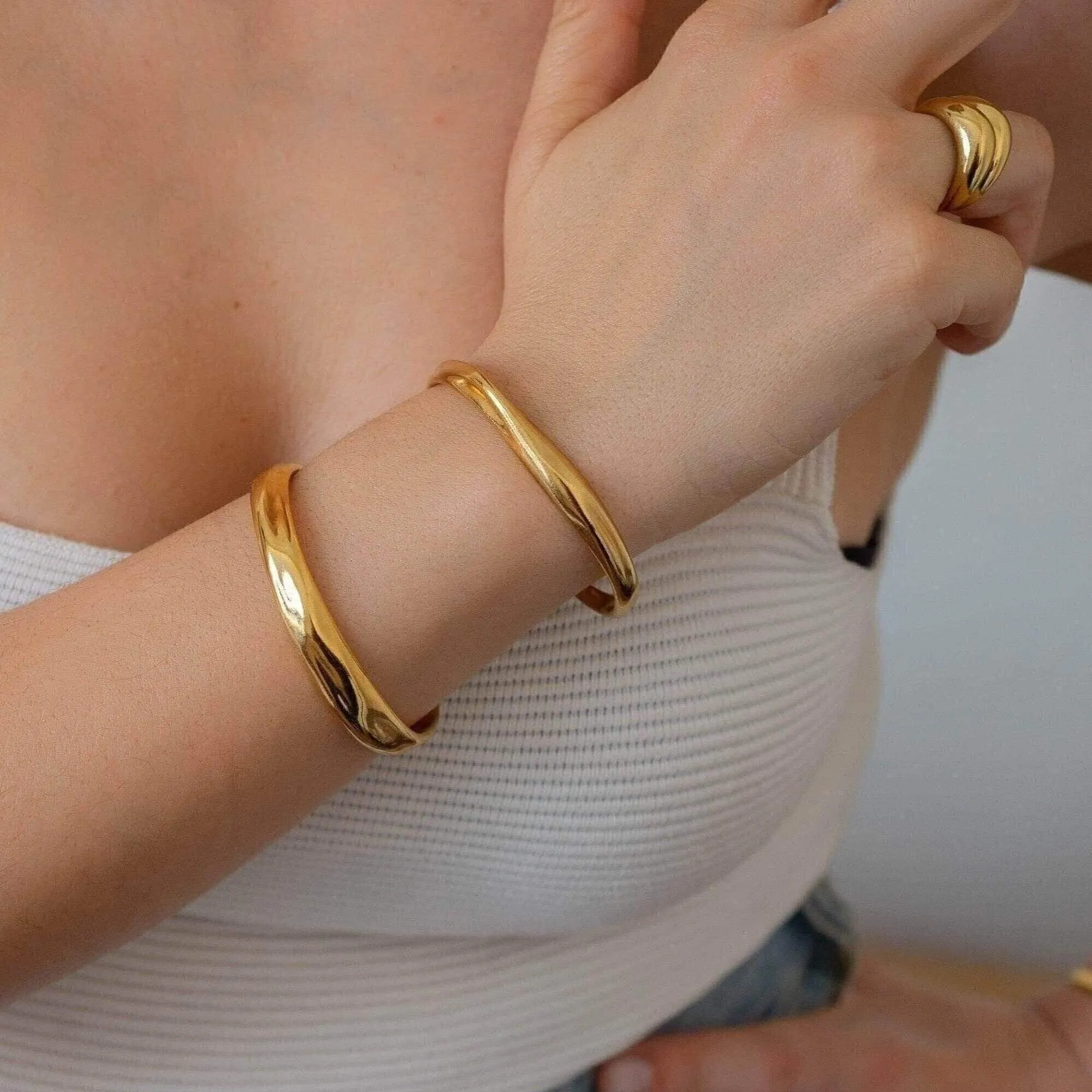 Gold Bold Cuff with Hole