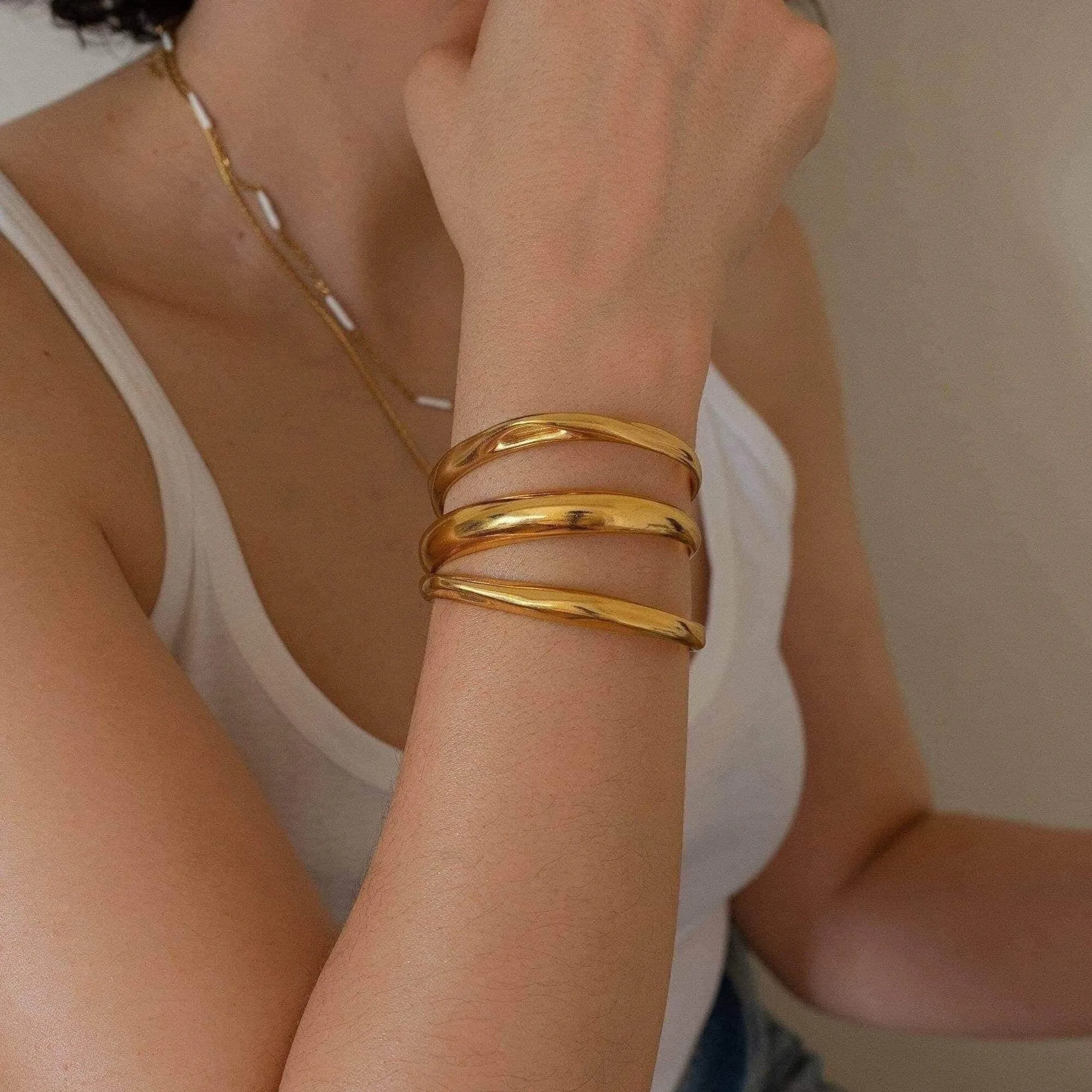 Gold Bold Cuff with Hole