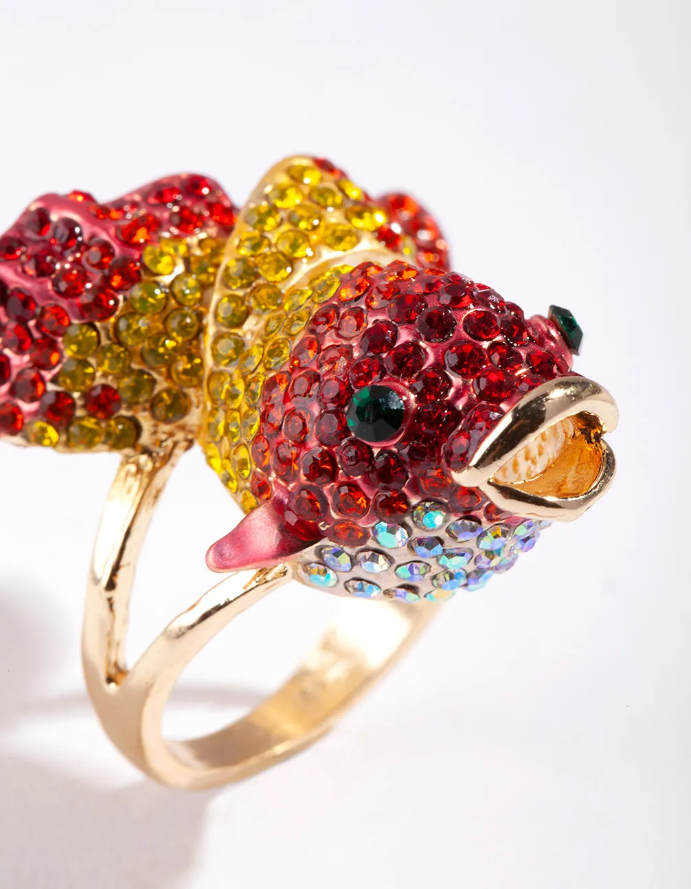 Gold Diamante Goldfish Ring