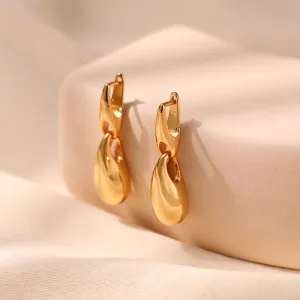 Gold Double Drop Earrings-jlt11831