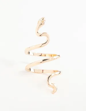 Gold Fine Sleek Snake Ring