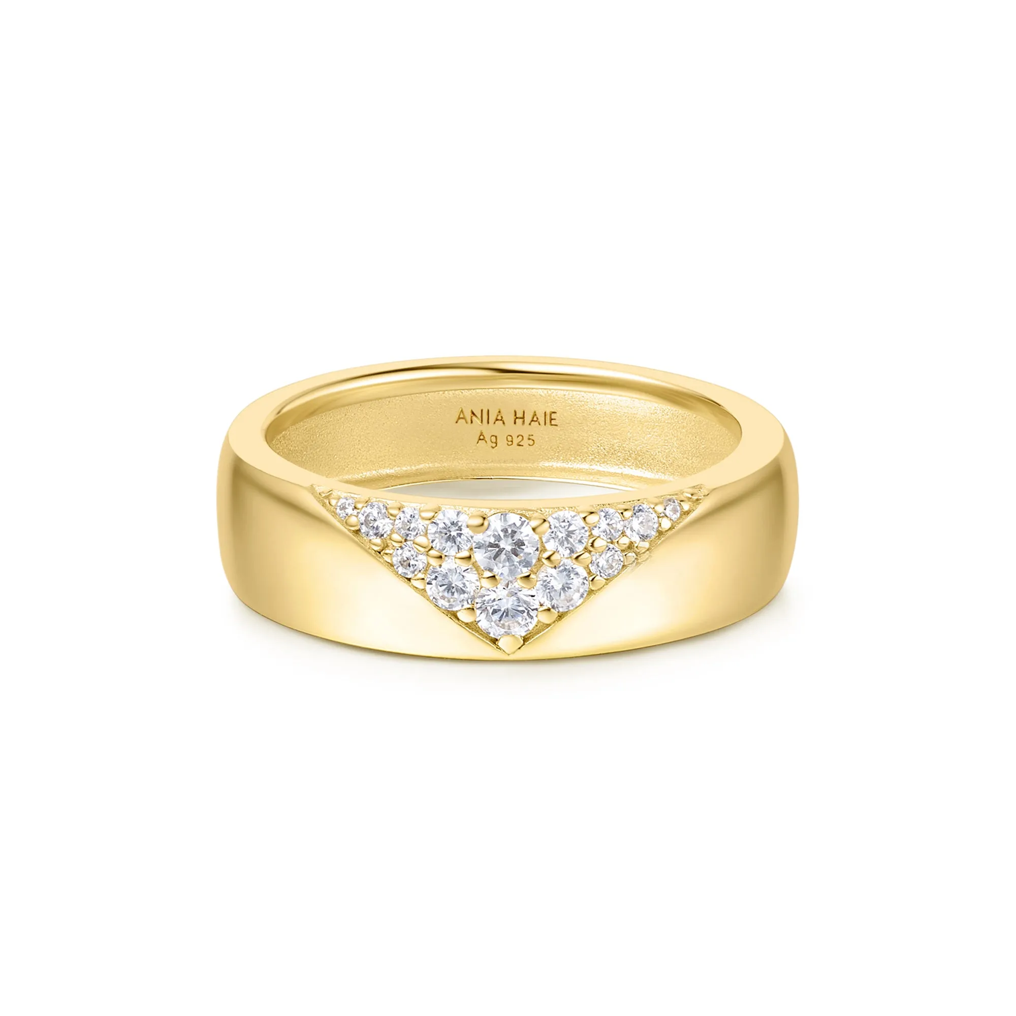 Gold Pavé Cubic Zirconia Bold Statement Ring