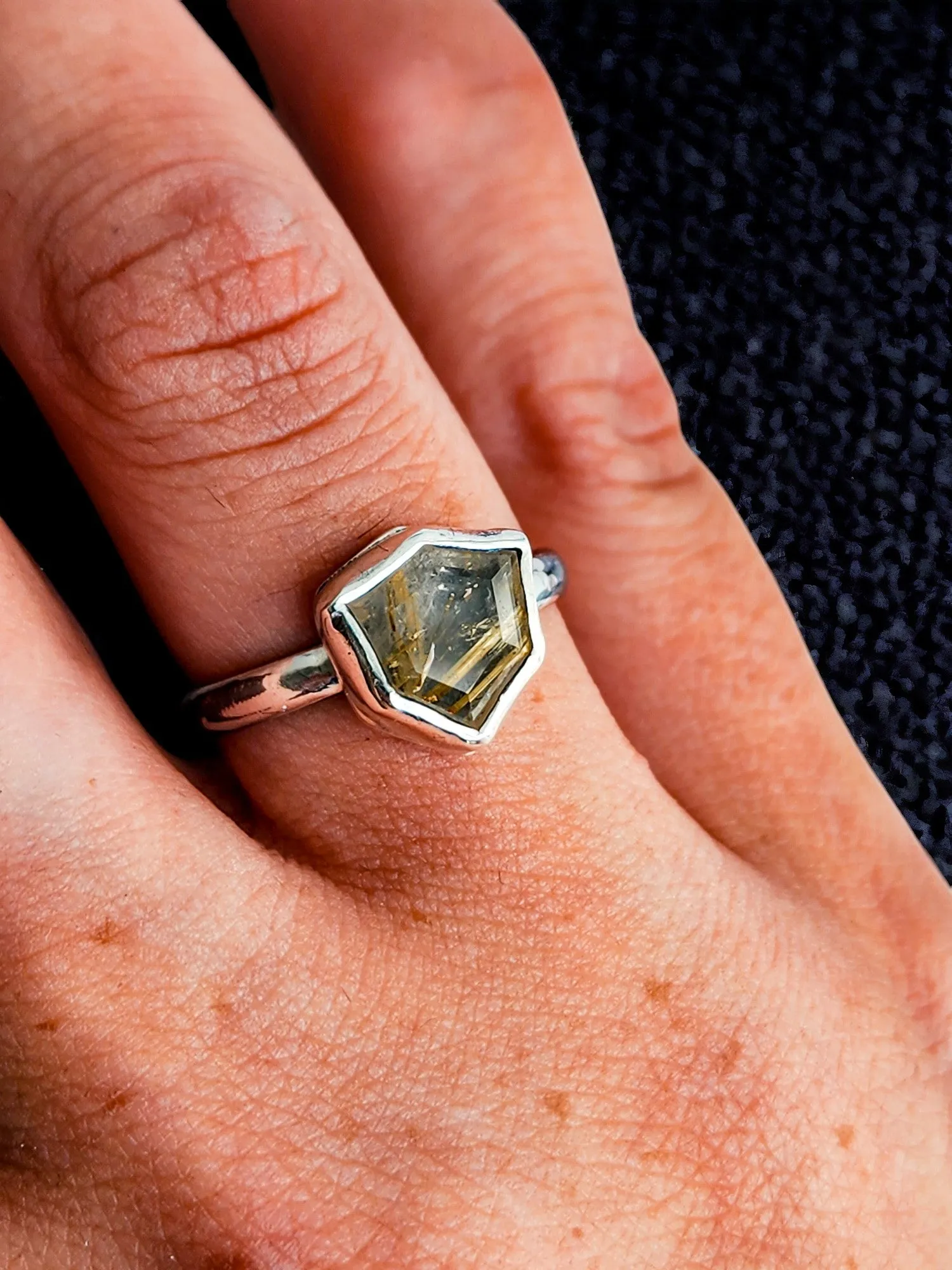 Golden Rutile Quartz ring