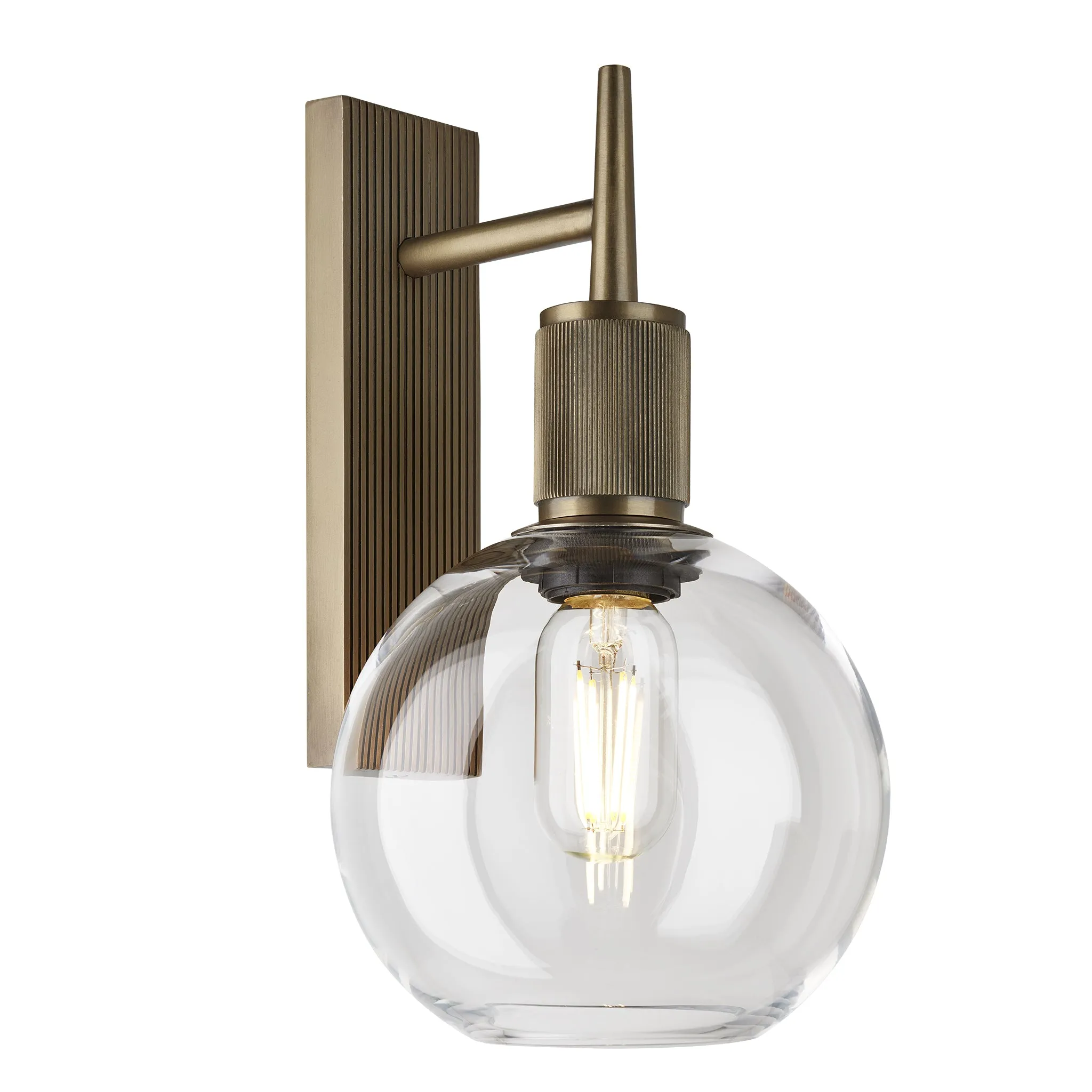 Henley Glass Globe Wall Light - 7 Inch - Clear