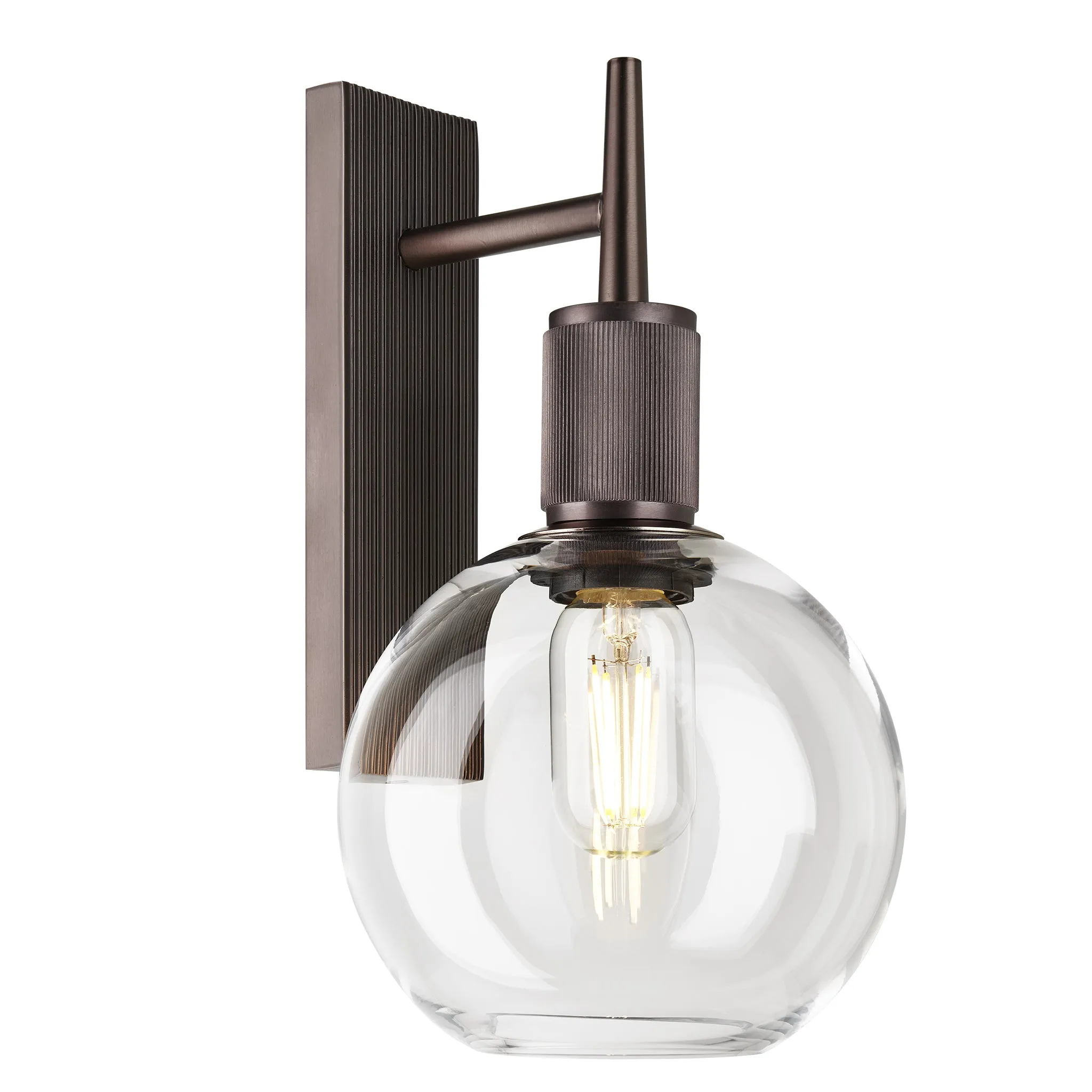 Henley Glass Globe Wall Light - 7 Inch - Clear