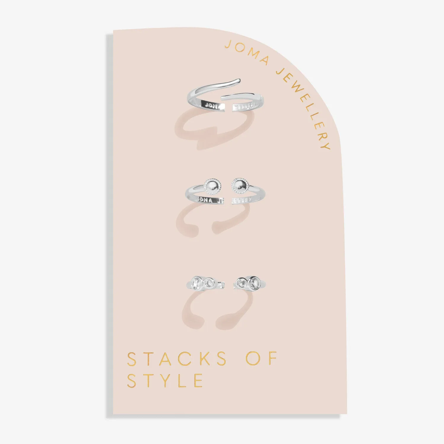 Joma Jewellery Stacks Of Style Silver Set Of 3 Rings