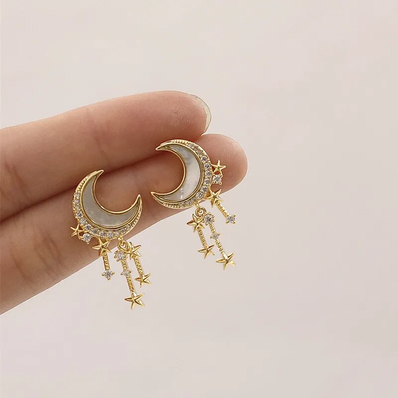 Korean Style Moon Star Earrings