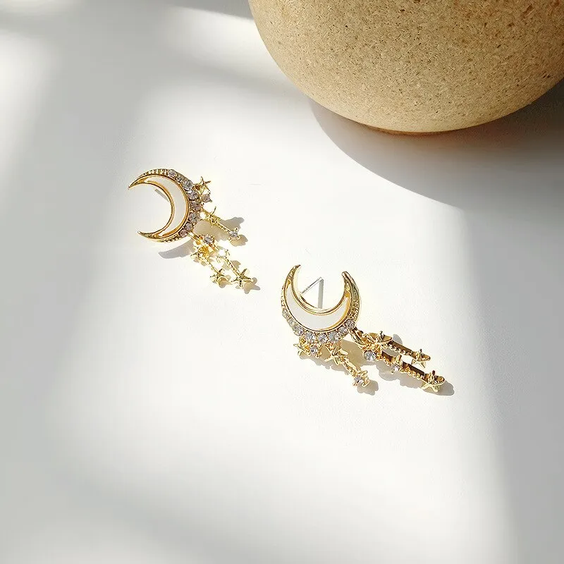 Korean Style Moon Star Earrings