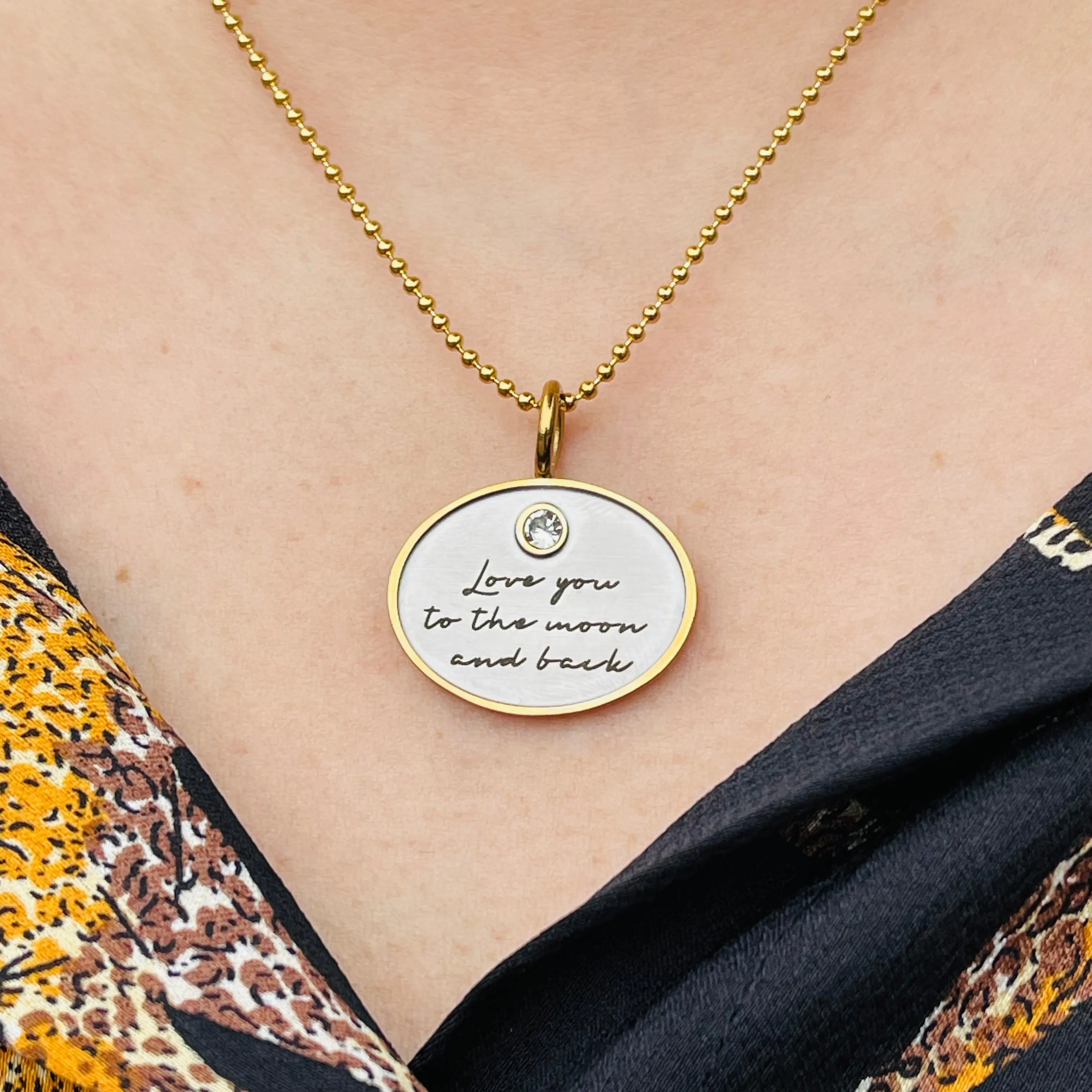 Love You To The Moon Charm Necklace