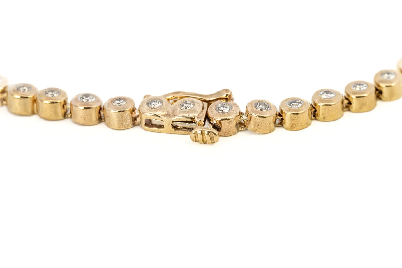 Luxurious 9K Yellow Gold Diamond Tennis Bracelet