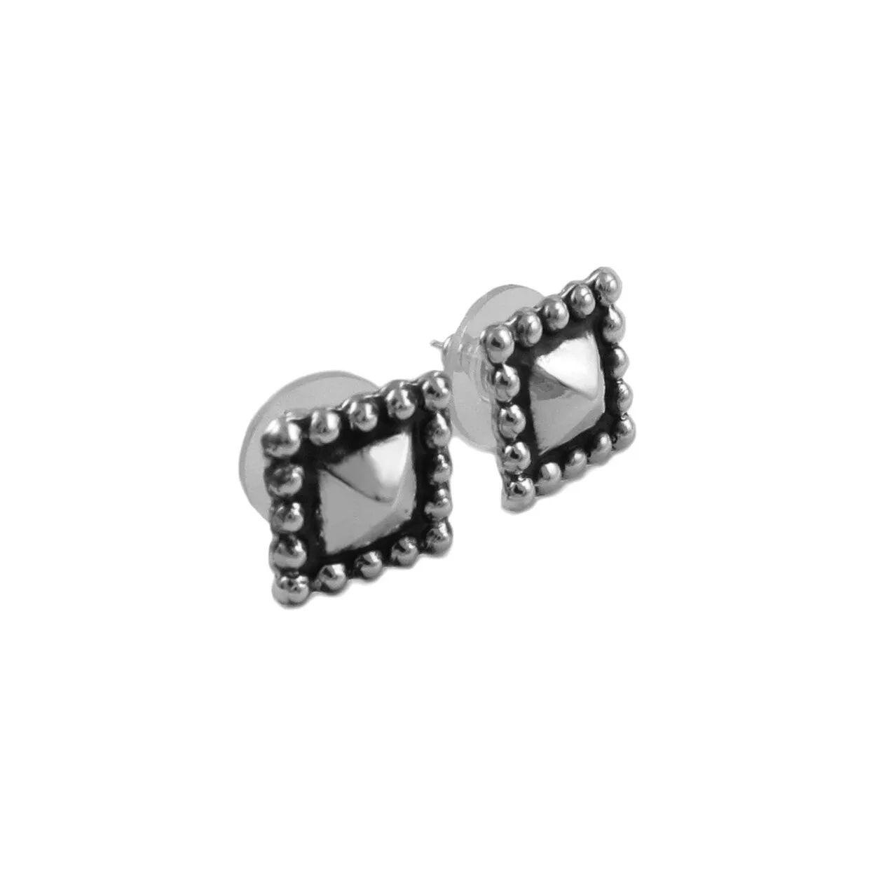 Maria Belen Taxco 925 Silver Square Earrings