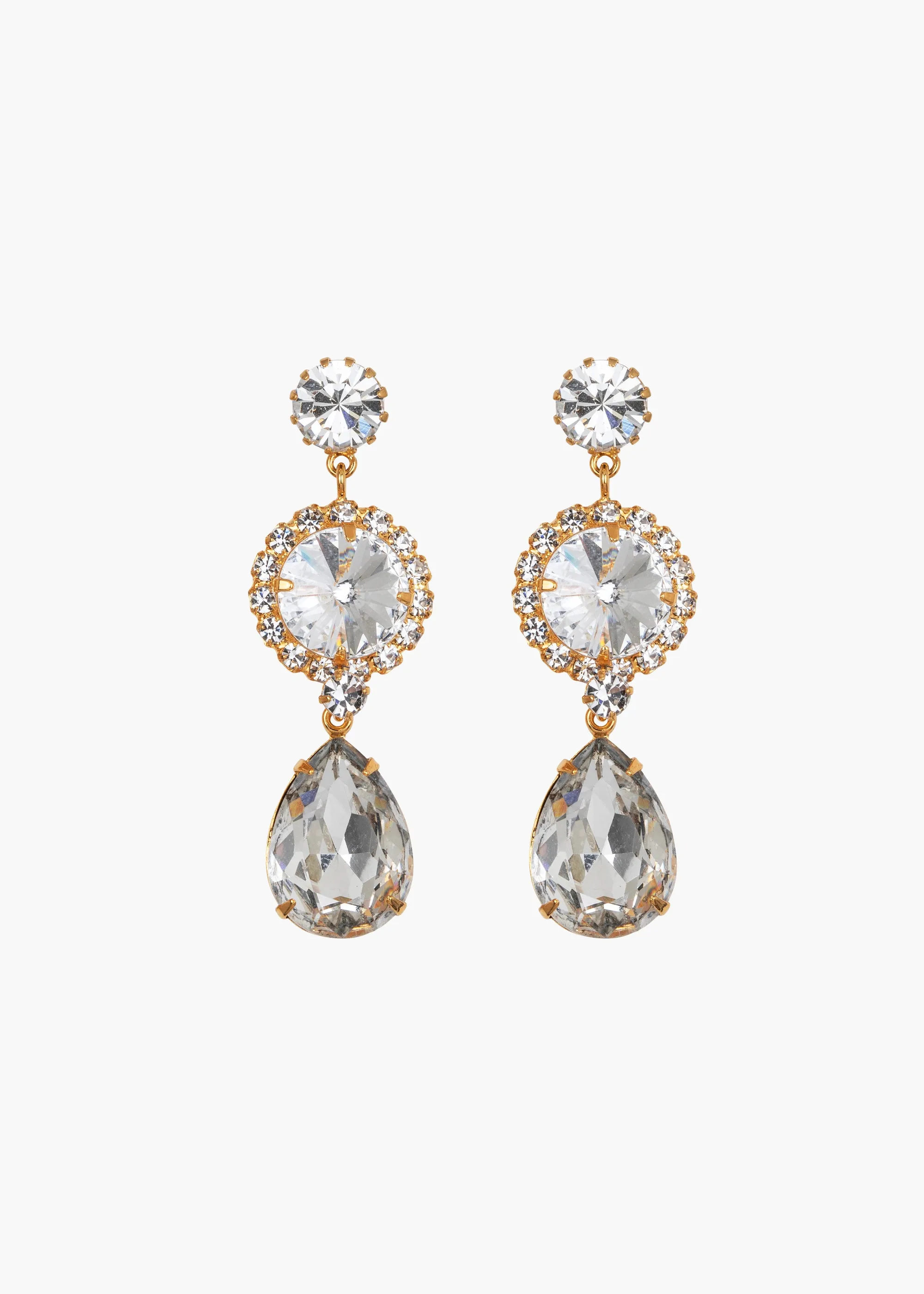 Marisol Earrings -- Crystal Antique Gold