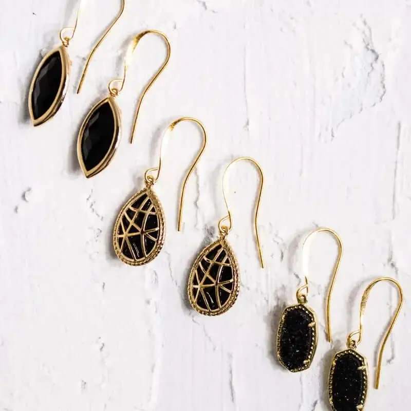 Marquis Black Earrings