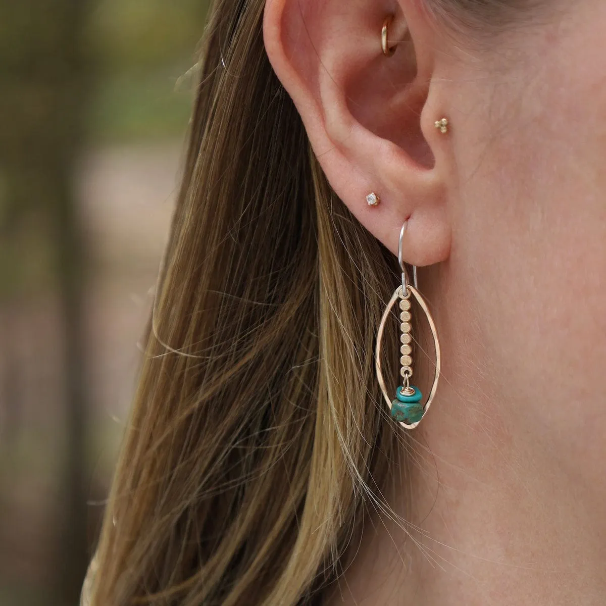 Marquise Frame with Turquoise Drop Earrings