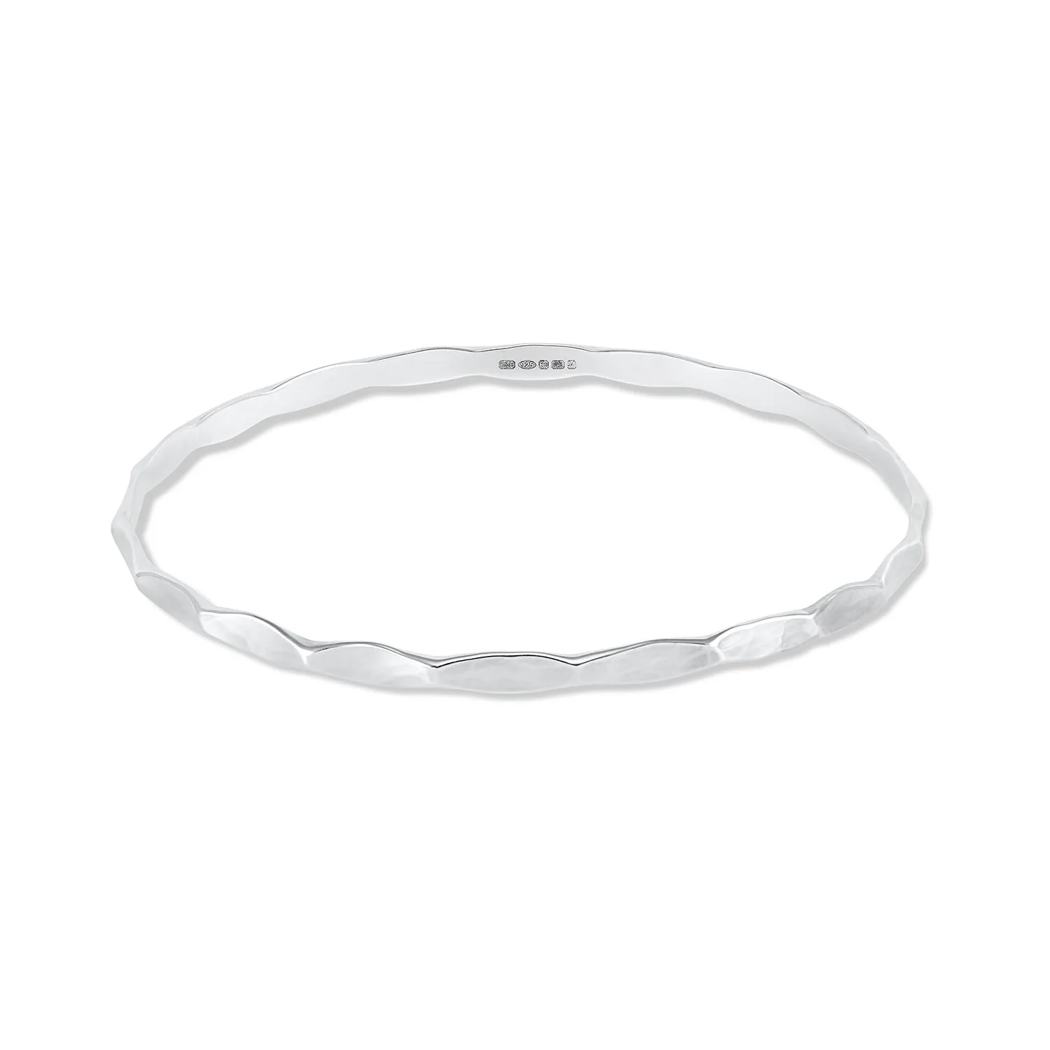 Men's 3mm Hammered & Scalloped Nomad Bangle