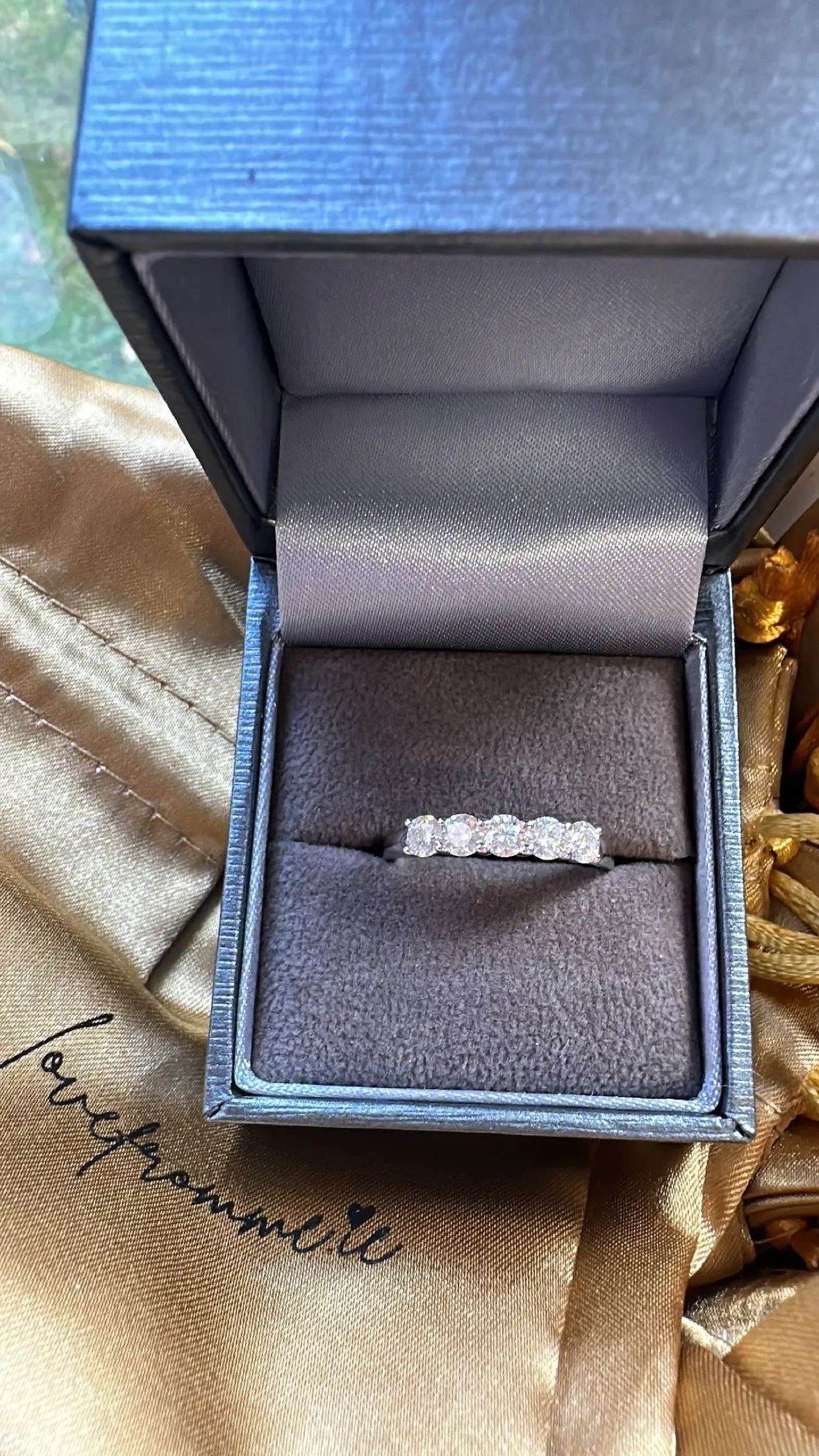 Moissanite Eternity Ring- Silver