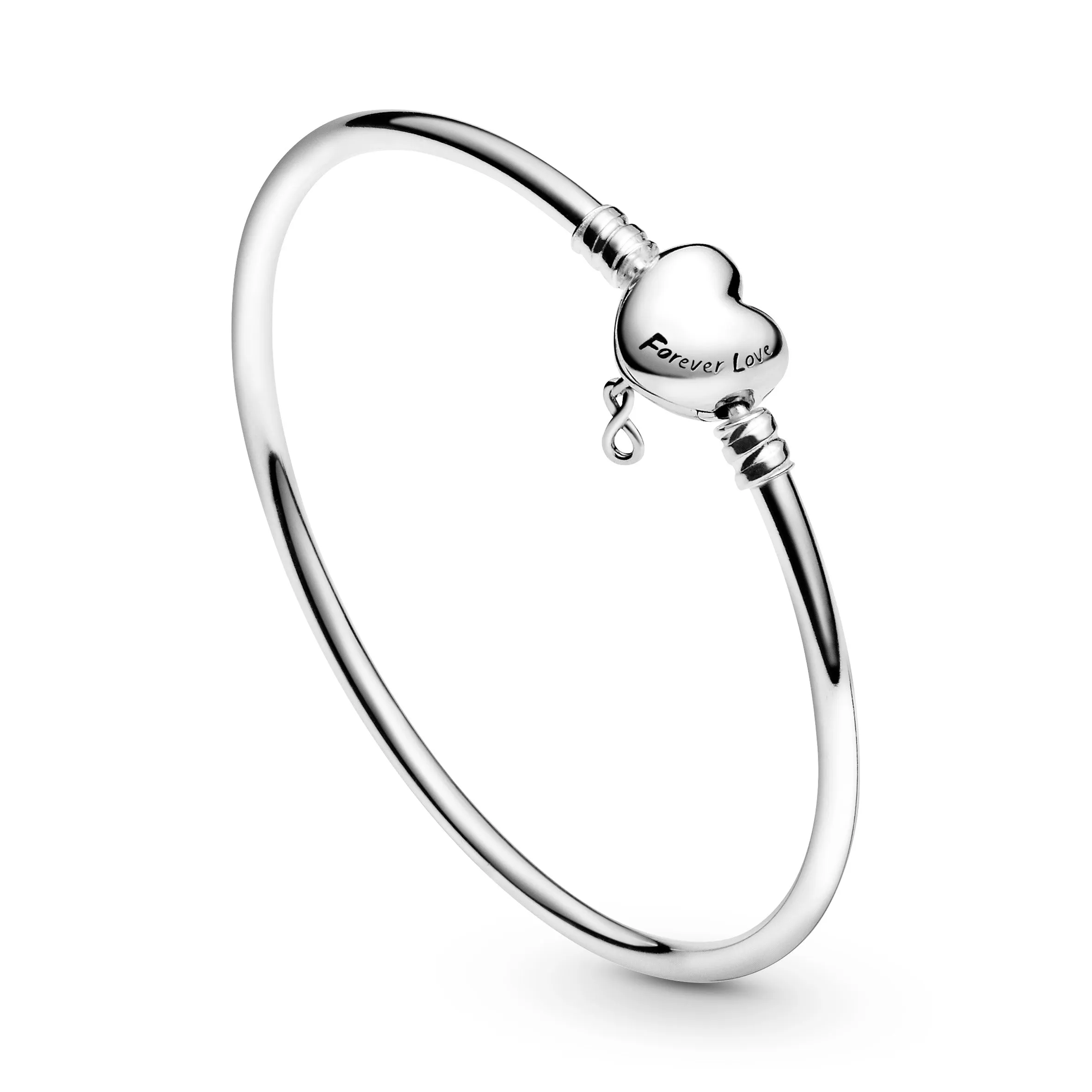 Pandora Moments Infinity Heart Clasp Bangle