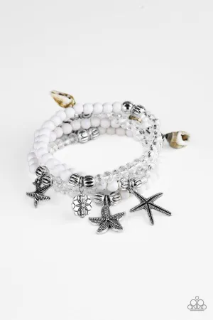 Paparazzi Bracelet ~ Ocean Breeze - White