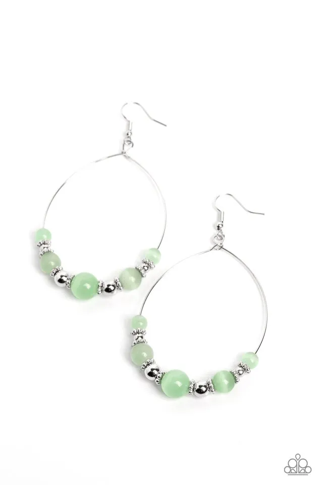 Paparazzi Earring ~ Cats Eye Charisma - Green