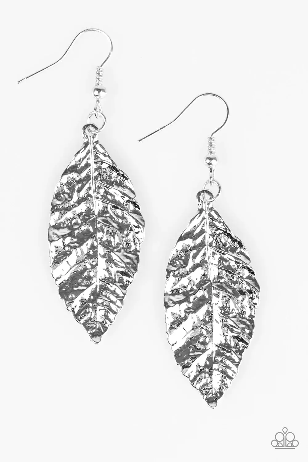 Paparazzi Earring ~ Im Just LEAF-ing - Silver