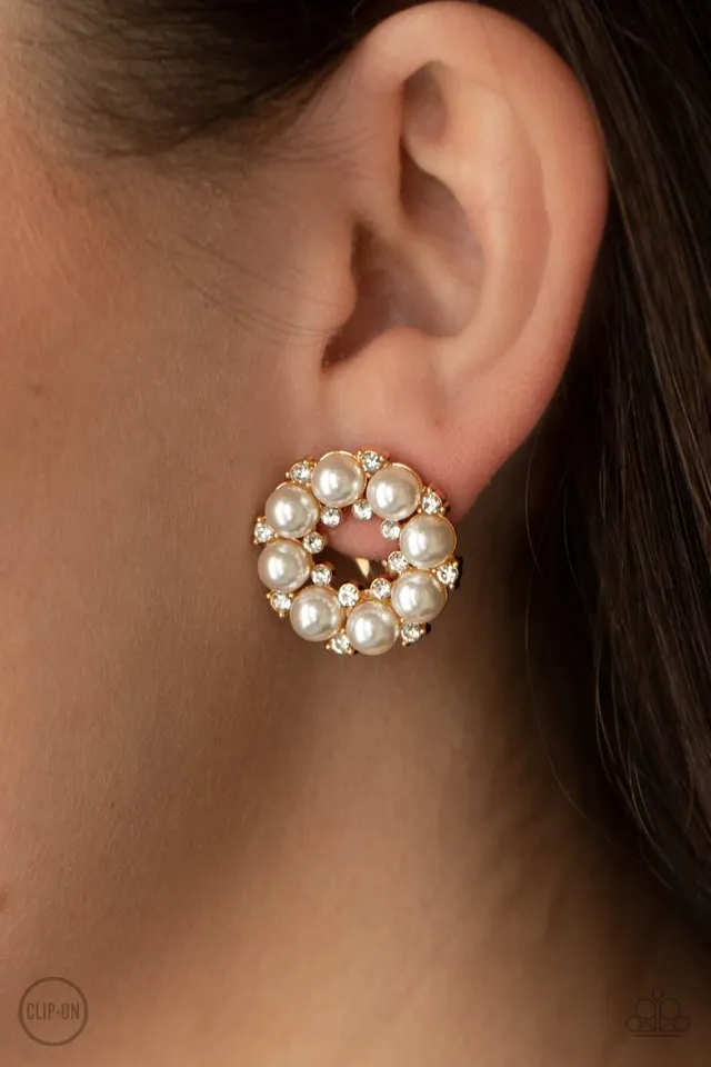 Paparazzi Earring ~ Roundabout Ritz - Gold