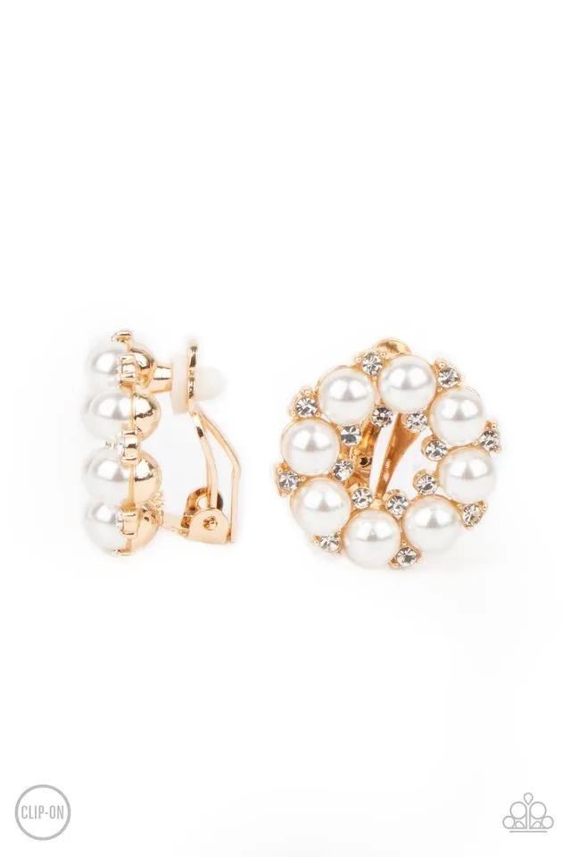 Paparazzi Earring ~ Roundabout Ritz - Gold