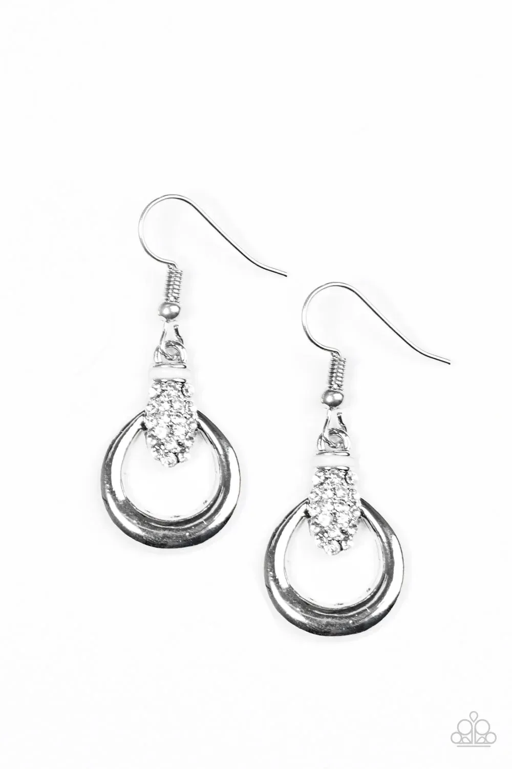 Paparazzi Earring ~ The Brightest Shine - White