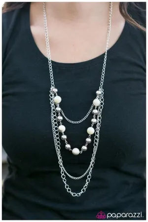 Paparazzi Necklace ~ Betwixt - White