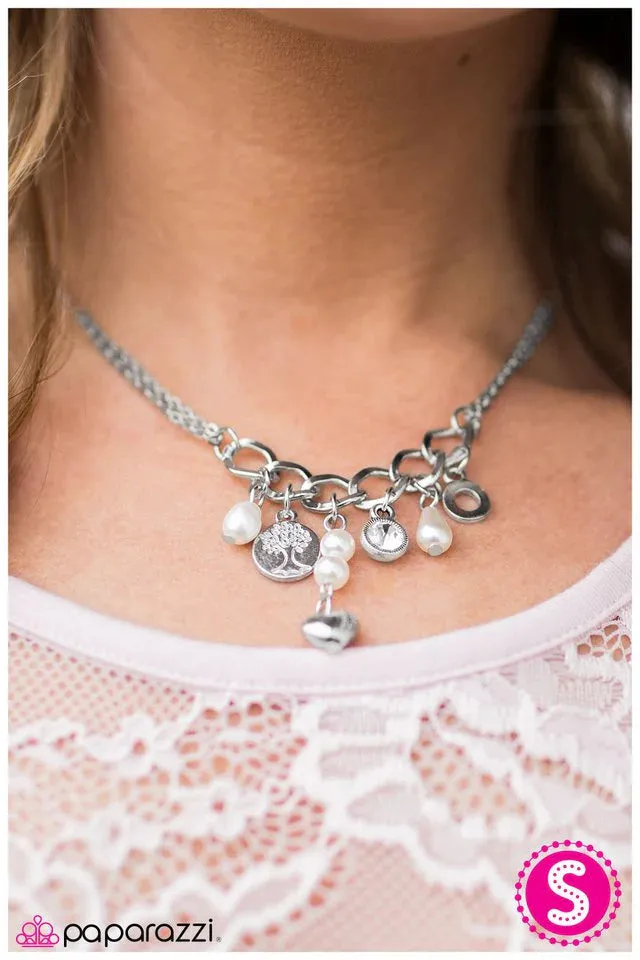 Paparazzi Necklace ~ Blissful Thinking - White