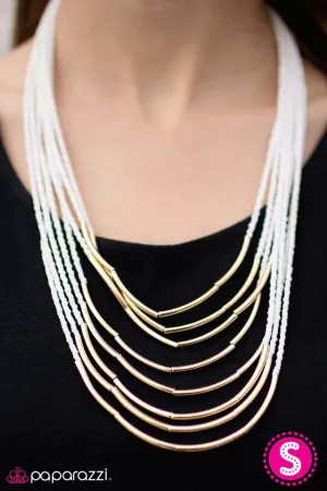 Paparazzi Necklace ~ Living The GLEAM - White