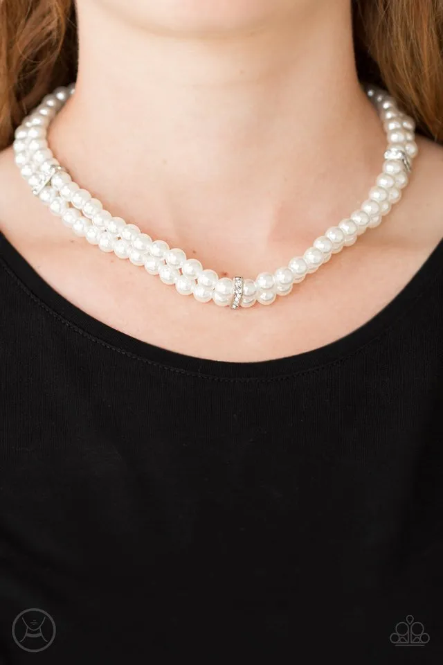 Paparazzi Necklace ~ Put On Your Party Dress - White