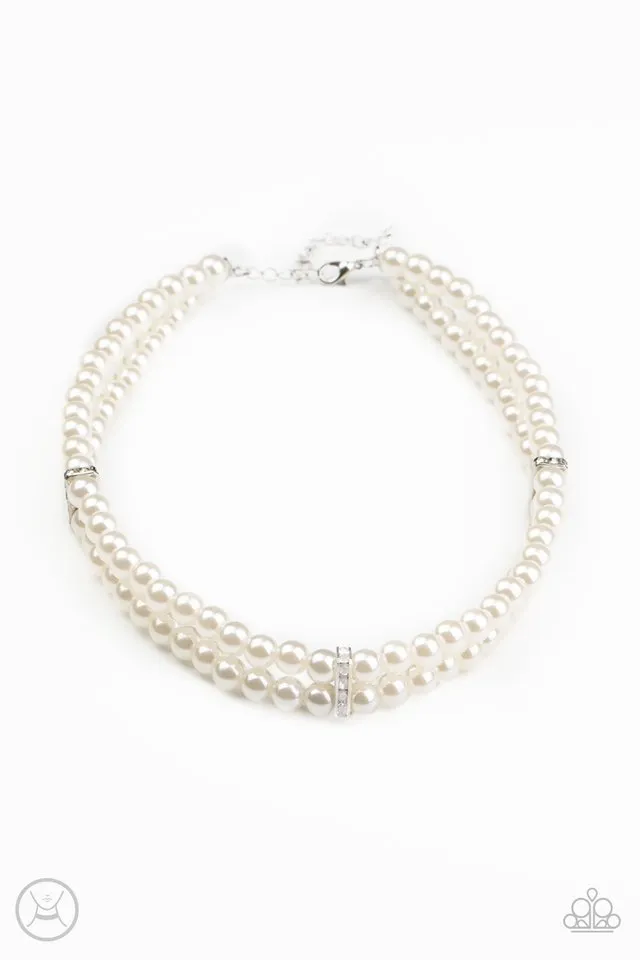 Paparazzi Necklace ~ Put On Your Party Dress - White