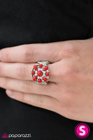 Paparazzi Ring ~ Fiji Flowers - Red