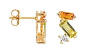 Peridot, Topaz & CZ Earrings