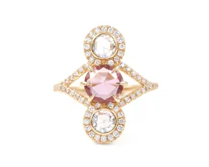 Pink Sapphire Triple Equilibrium Ring (Ready to Ship)