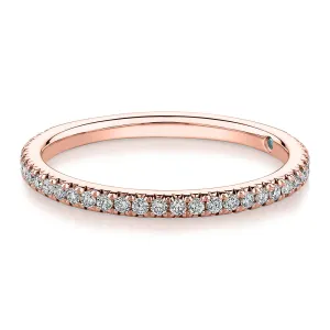 Premium Laboratory Created Diamond, 0.23 carat TW round brilliant wedding or eternity band in 18 carat rose gold