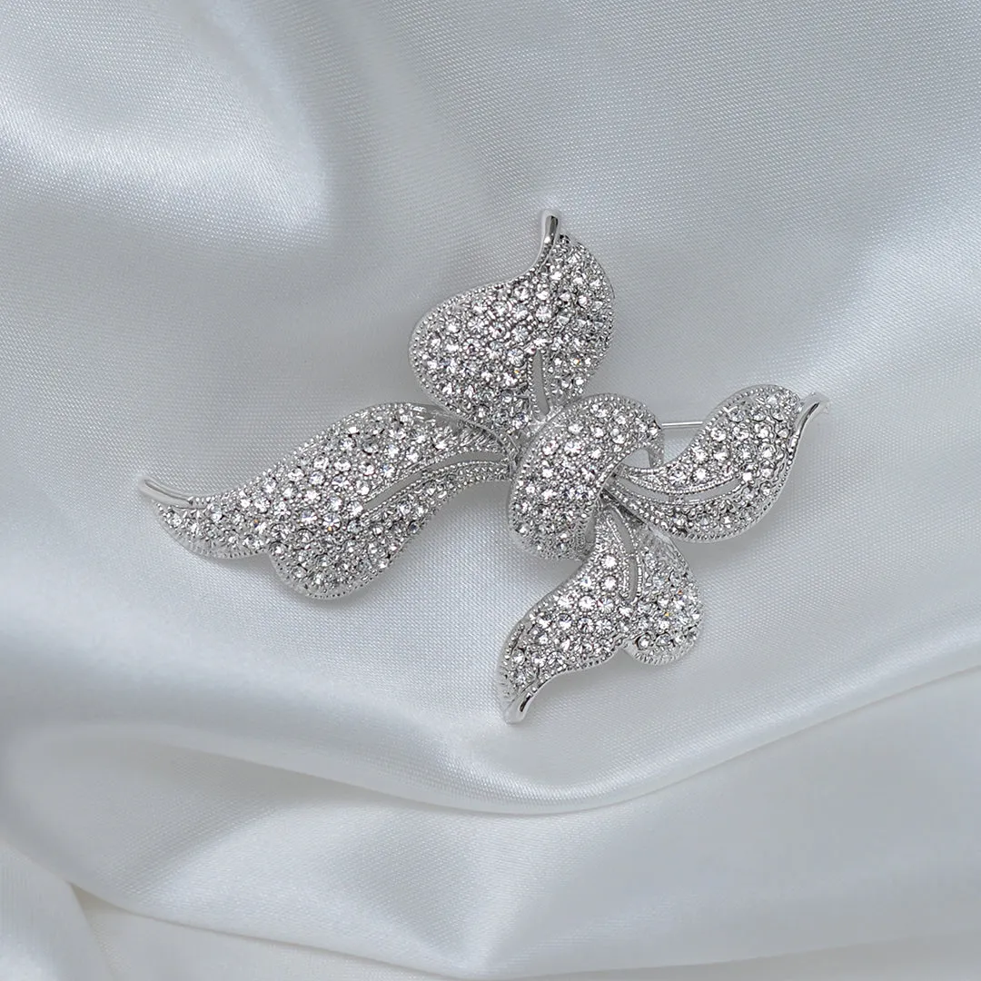 Ribbon Knot Stone Studded Brooch