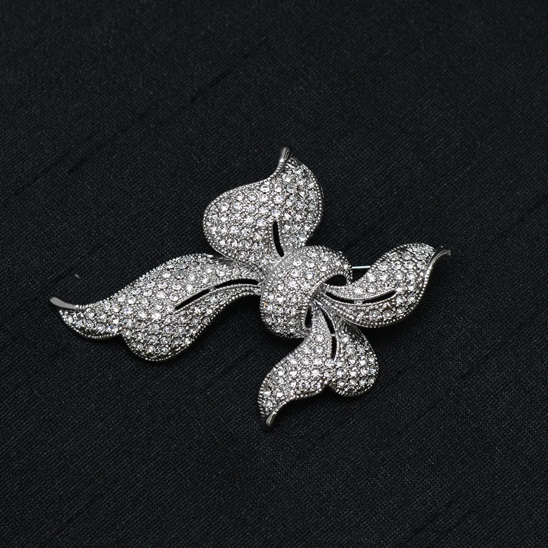 Ribbon Knot Stone Studded Brooch