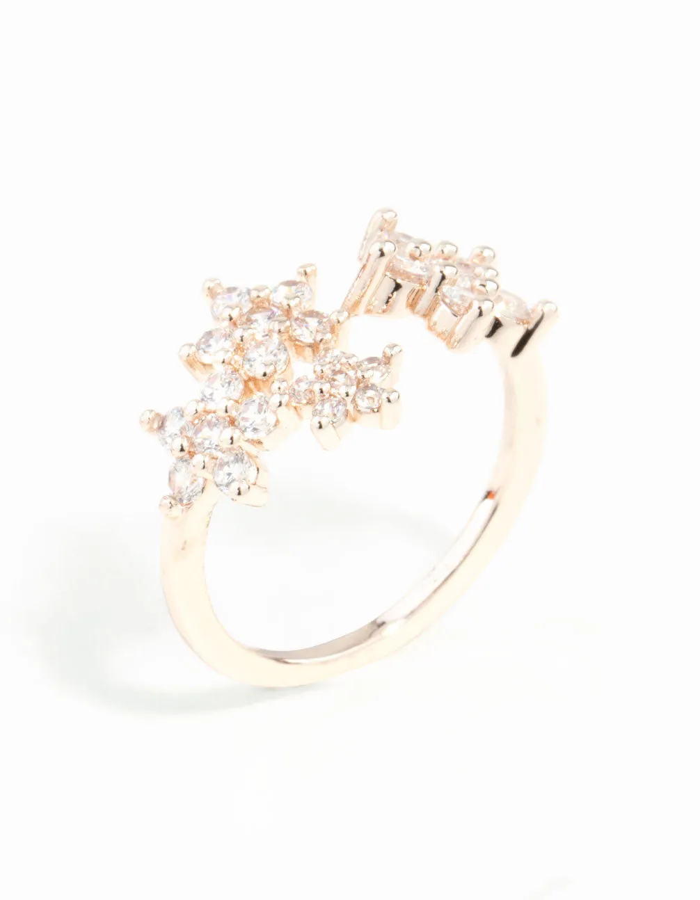 Rose Gold Cubic Zirconia Flower Ring