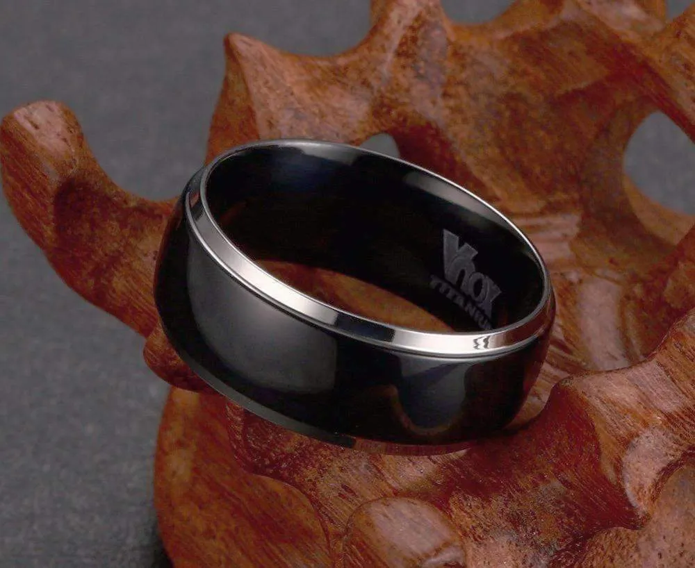 Sable Black Titanium Men's Wedding Band Ring