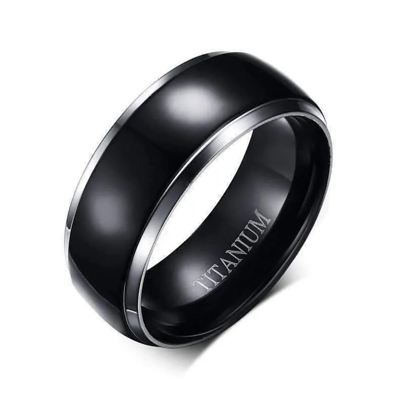 Sable Black Titanium Men's Wedding Band Ring